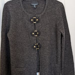 Cynthia Rowley Sweater with Black Latch Buttons-Size Large